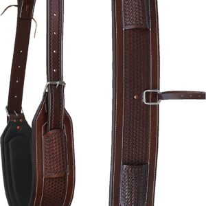 Equitack Western Tooled Padded Leather Rear Flank Back Saddle Cinch Billets (Leather)