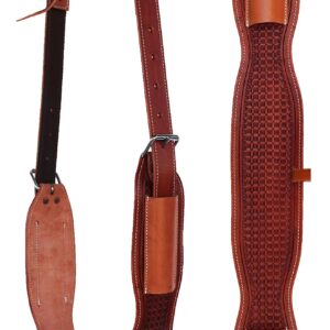 CHALLENGER Horse Western Tooled Leather Rear Flank Back Saddle Cinch w/Billets 9780