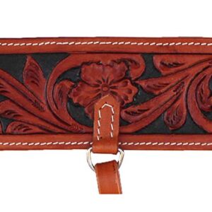 PRORIDER Horse Western Leather Tooled Back Rear Cinch Flank Girth w/Off Billets 9762A