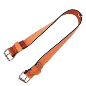 leather rear cinch strap with roller buckles