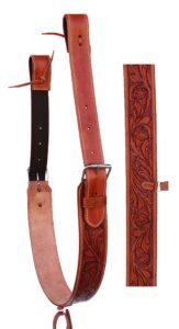 challenger tack horse western floral tooled leather rear flank back saddle cinch w/billets 9774