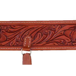 Challenger Tack Horse Western Floral Tooled Leather Rear Flank Back Saddle Cinch w/Billets 9774