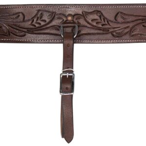 Acerugs NEW FLANK CINCH for WESTERN SADDLES HORSE TACK LEATHER BACK CINCH REAR GIRTHS (Brown Hand Carved, Horse)