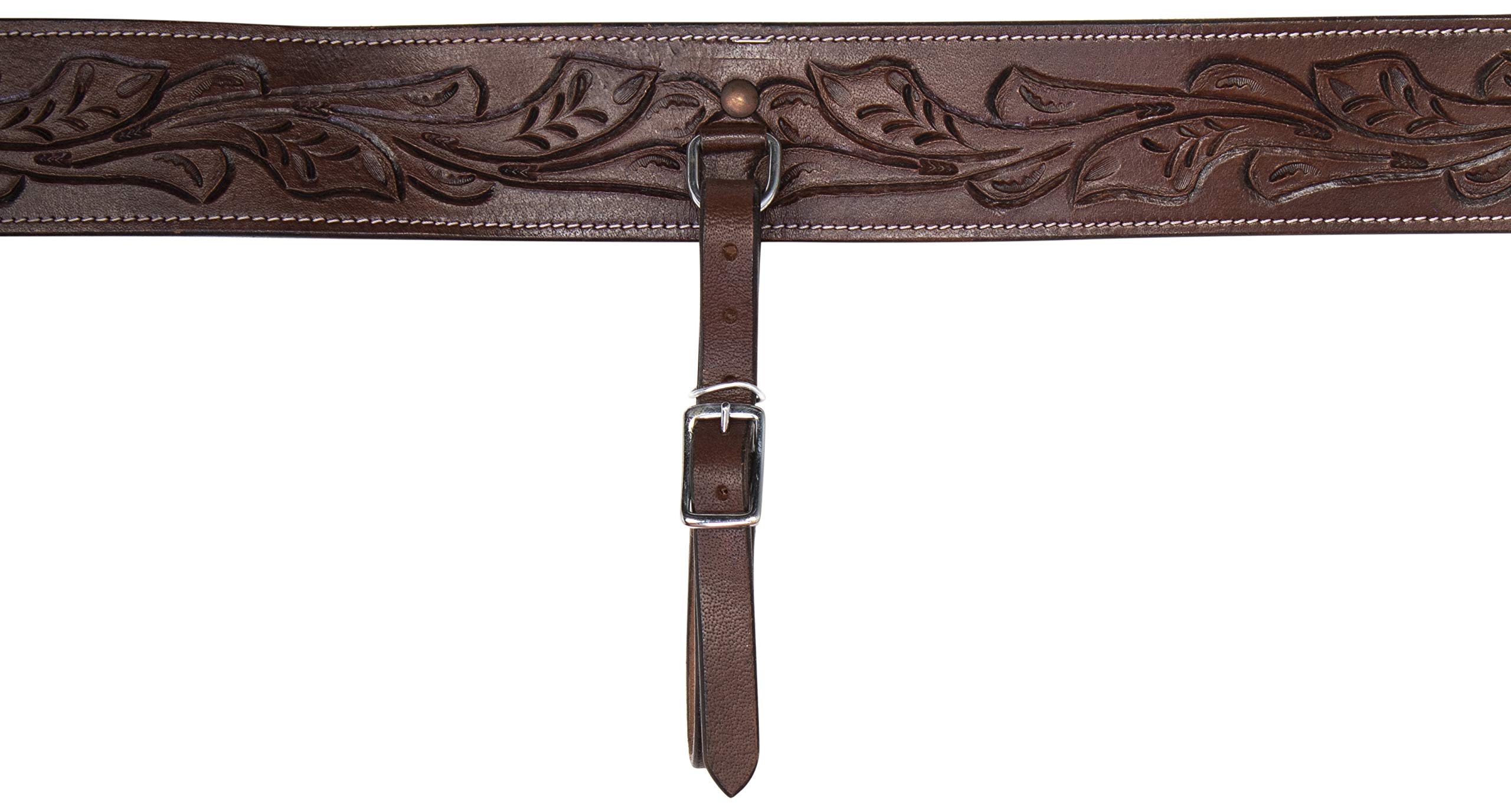 Acerugs NEW FLANK CINCH for WESTERN SADDLES HORSE TACK LEATHER BACK CINCH REAR GIRTHS (Brown Hand Carved, Horse)