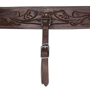 Acerugs NEW FLANK CINCH for WESTERN SADDLES HORSE TACK LEATHER BACK CINCH REAR GIRTHS (Brown Hand Carved, Horse)