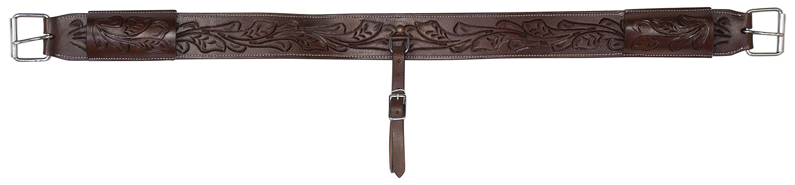 Acerugs NEW FLANK CINCH for WESTERN SADDLES HORSE TACK LEATHER BACK CINCH REAR GIRTHS (Brown Hand Carved, Horse)