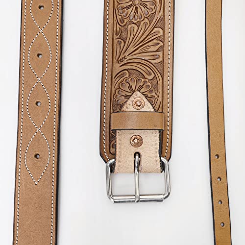 HILASON Horse Western Carved Leather Rear Flank Back Cinch Girth Saddle Billets Comfytack | Flank Cinch | Flank Cinch Billet | Western Cinch | Saddle Cinch | Western Girth | Saddle Billet Strap