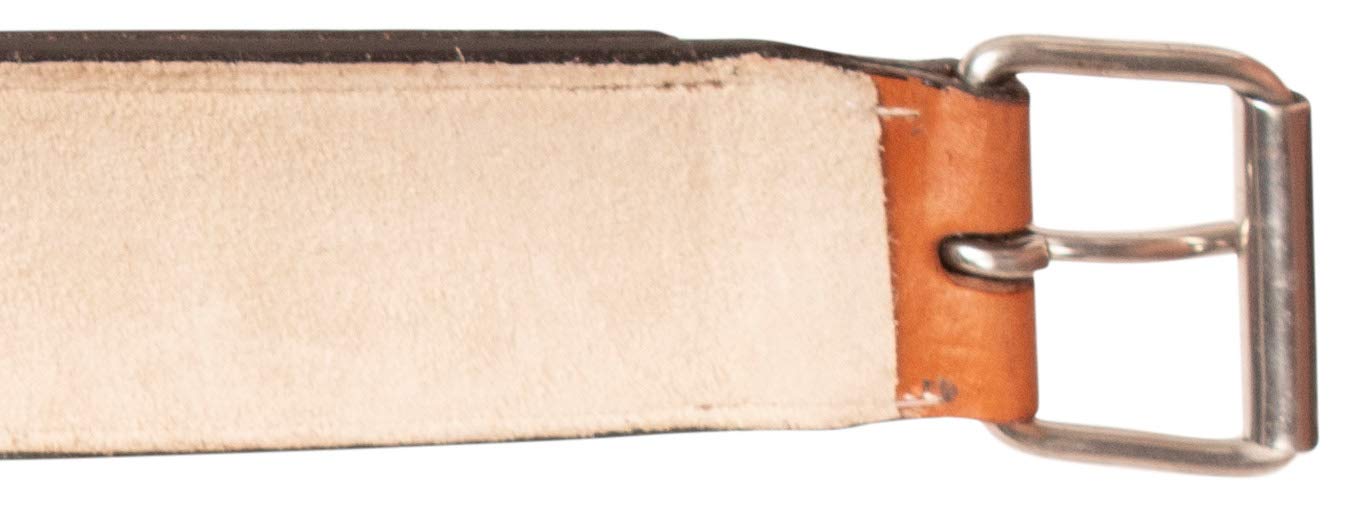 Acerugs WESTERN BACK CINCHES for HORSE SADDLES SMOOTH LEATHER REAR FLANK GIRTH BUCKING STRAP (Basket Weave)