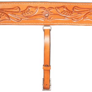 Acerugs WESTERN BACK CINCHES for HORSE SADDLES SMOOTH LEATHER REAR FLANK GIRTH BUCKING STRAP (Basket Weave)