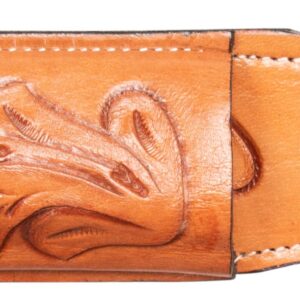 Acerugs WESTERN BACK CINCHES for HORSE SADDLES SMOOTH LEATHER REAR FLANK GIRTH BUCKING STRAP (Basket Weave)