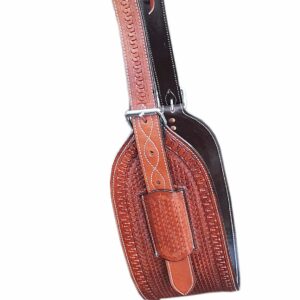 SHOWMEN CRAFT Western Horse Floral Tooled Leather Rear Flank Saddle Roper Back Cinch with Billets (Tan)