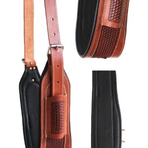 CHALLENGER Horse Western Tooled Padded Leather Rear Flank Back Saddle Cinch Billets 9782TN