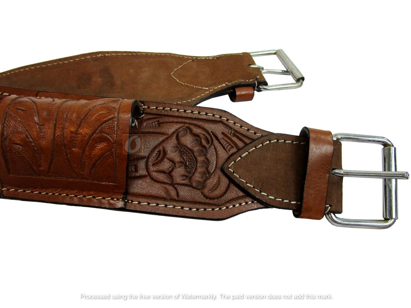 Floral Tooled Leather Back Rear Cinch Flank Billet Western Horse Girth Trail TACK