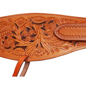 CHALLENGER Horse Western Floral Tooled Leather Rear Flank Saddle Cinch Billets 97RS01LT