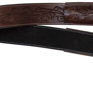 Acerugs REAR CINCHES for WESTERN SADDLES HORSE BUCKING STRAP BACK GIRTH PREMIUM HAND TOOLED BASKET WEAVE LEATHER (Brown)