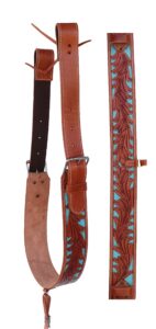 prorider horse western leather floral tooled back rear cinch flank w/off billets 9761a