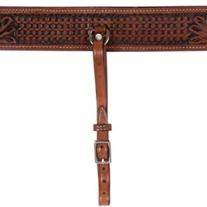 WEMBILS Equitack Western Horse Saddle Back Cinch Flank Strap Rear Girth Leather Buckskin Billet Keeper (Leather, 40 inches)