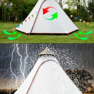 12'x10'x8'Dome Camping Tent 5-6 Person 4 Season Double Layers Waterproof Anti-UV Windproof Tents Family Outdoor Camping Tent(white)