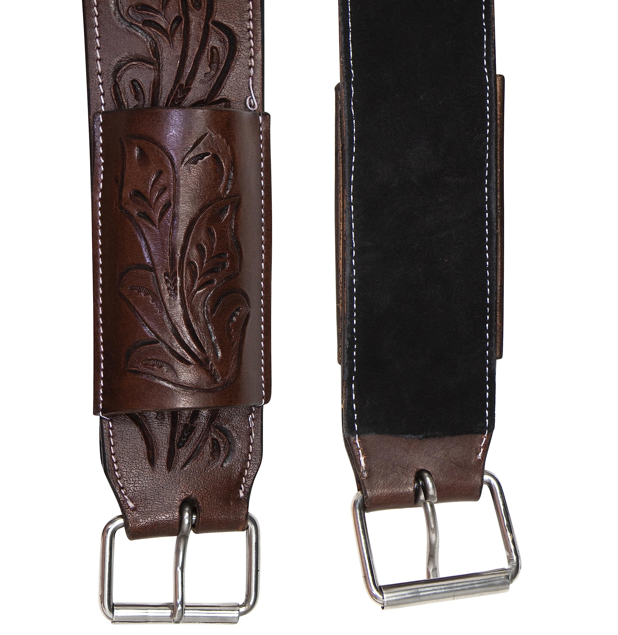 Acerugs Flank Cinch for Western Saddles Horse TACK Smooth Leather Black Brown TAN Back Cinch Rear GIRTHS (Brown)