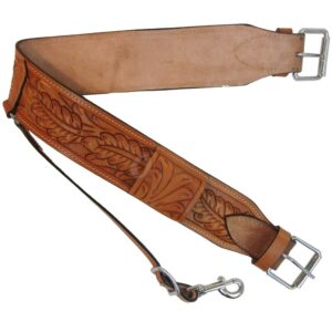 BACK CINCH OAK TOOLED LEATHER WESTERN HORSE ROPING REAR GIRTH FLANK TACK SHOW