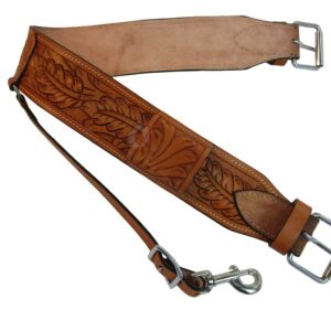 BACK CINCH OAK TOOLED LEATHER WESTERN HORSE ROPING REAR GIRTH FLANK TACK SHOW