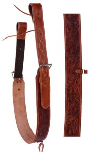 challenger horse western leather tooled back rear cinch flank girth w/off billets 9760a