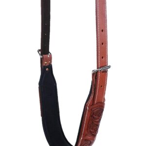 RAAVILS Western Carved Flank Cinch for Horse Saddles Horse TACK Leather Back Cinch Rear Saddle Girth