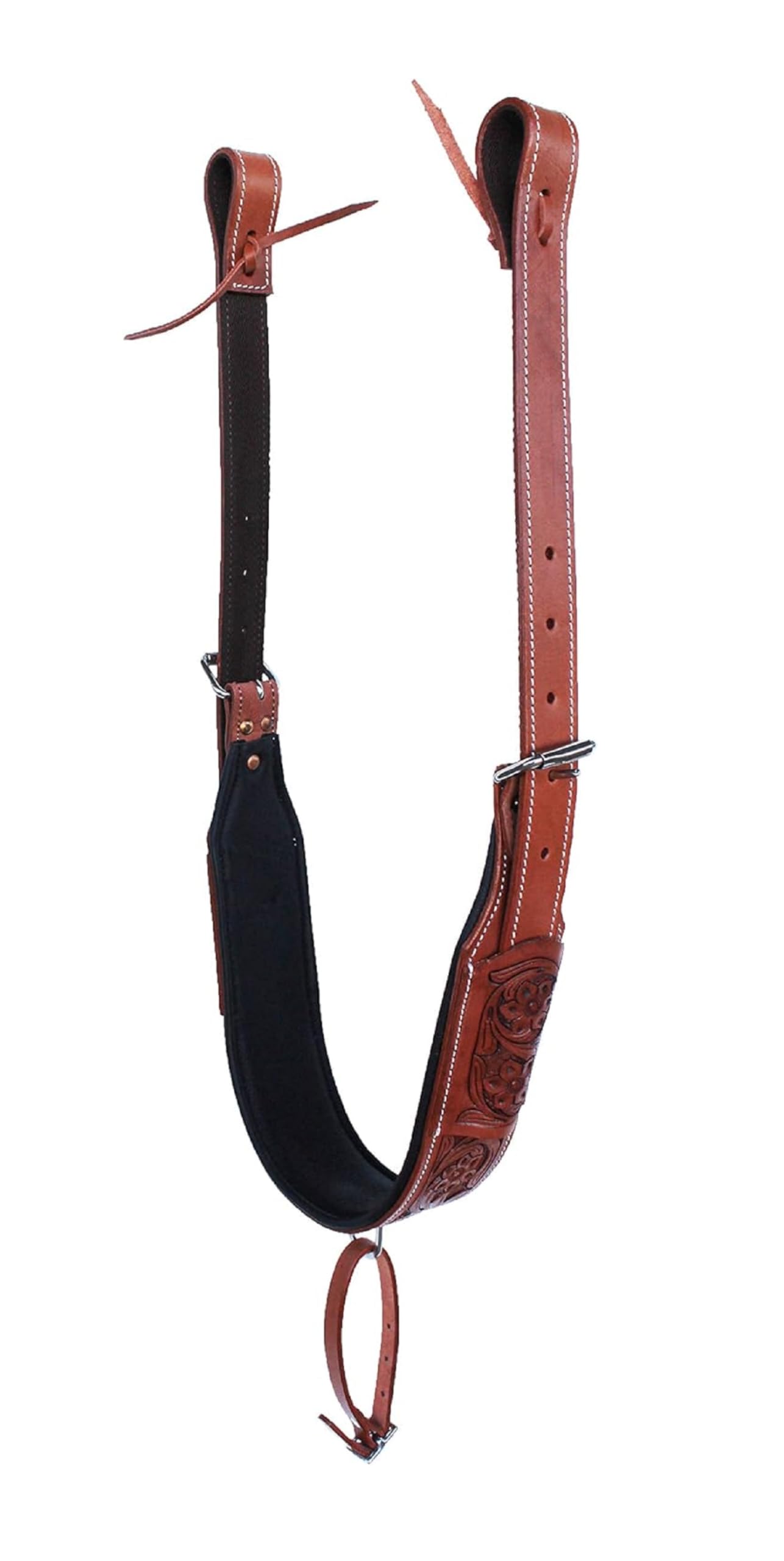 RAAVILS Western Carved Flank Cinch for Horse Saddles Horse TACK Leather Back Cinch Rear Saddle Girth