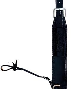 RAAVILS Western Leather Girth Complete Flank Cinch Set for Horse Rear Flank Back Cinch Saddle Billets for Tack Horses (Black)