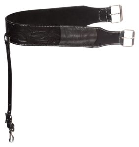 acerugs premium western leather back cinch horse tack dark oil with connector strap (standard)