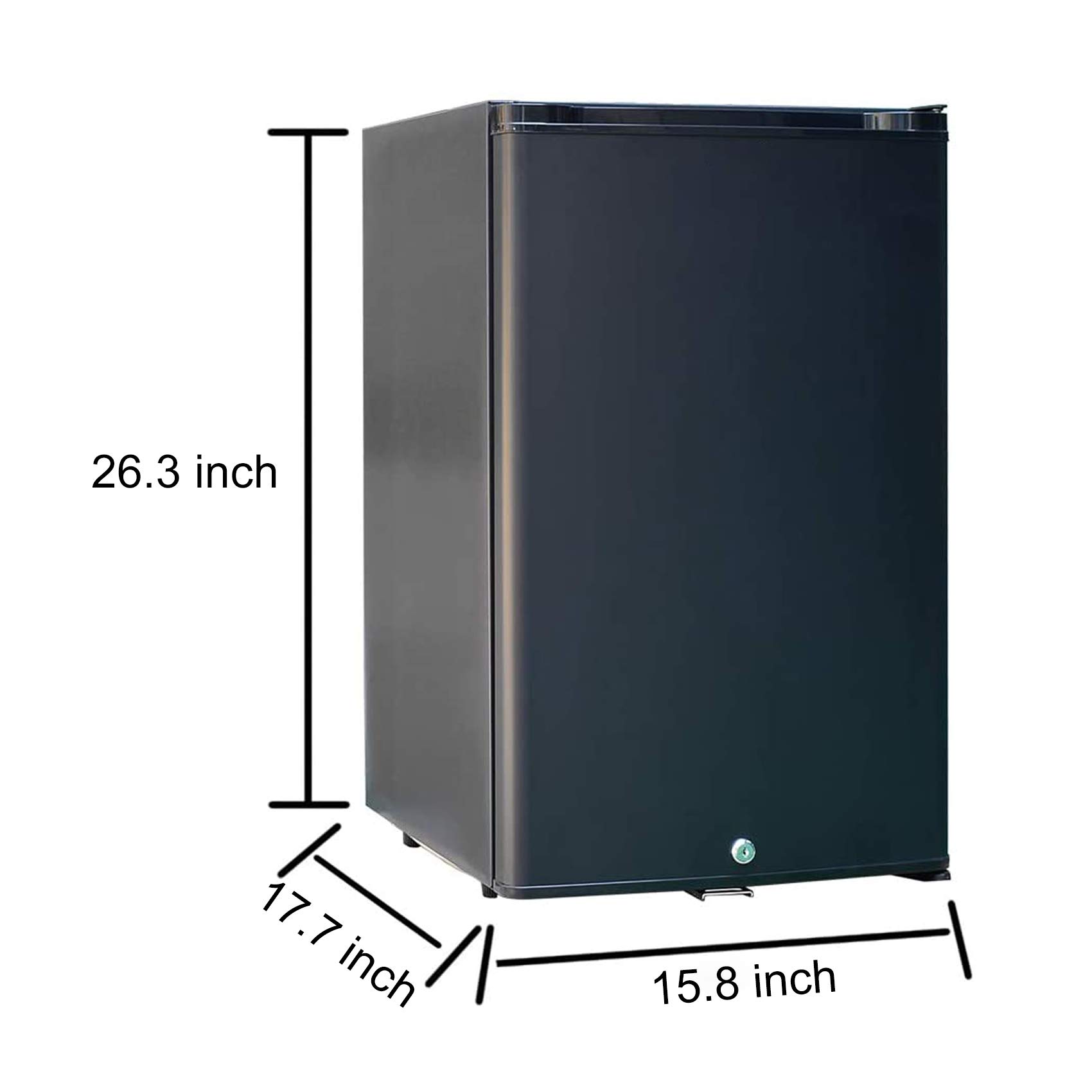 12V Mini Fridge With Lock and Key, 1.76 Cu. Ft Silent Lockable Refrigerator for RV Semi Truck, 12v/110v Small Cooler Quiet No Noise for Office Apartment Bedroom Marine Dorm Patio, Black