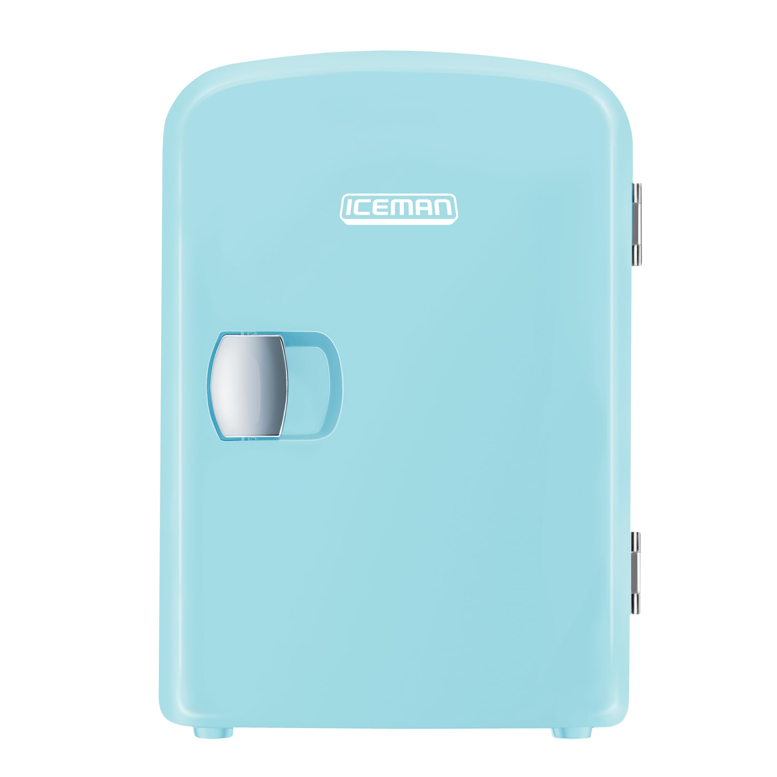 Chefman - Iceman Mini Portable Blue Personal Fridge Cools Or Heats & Provides Compact Storage For Skincare, Snacks, Or 6 12oz Cans W/ A Lightweight 4-liter Capacity To Take On The Go