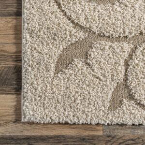 nuLOOM Maisha Contemporary Shag Area Rug, 5x8, Cream