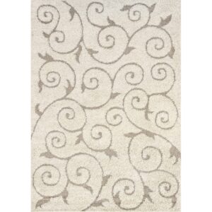 nuLOOM Maisha Contemporary Shag Area Rug, 5x8, Cream