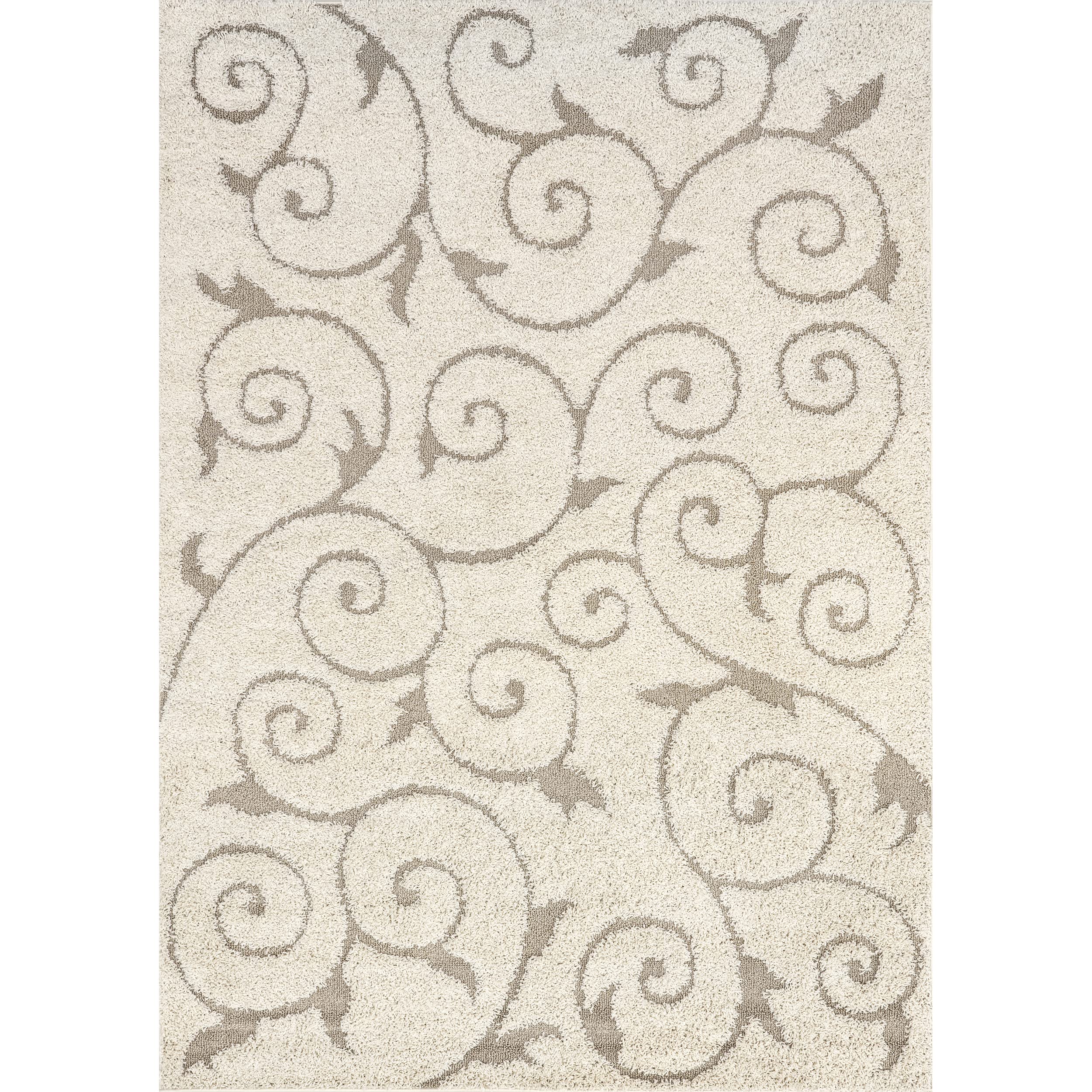 nuLOOM Maisha Contemporary Shag Area Rug, 5x8, Cream