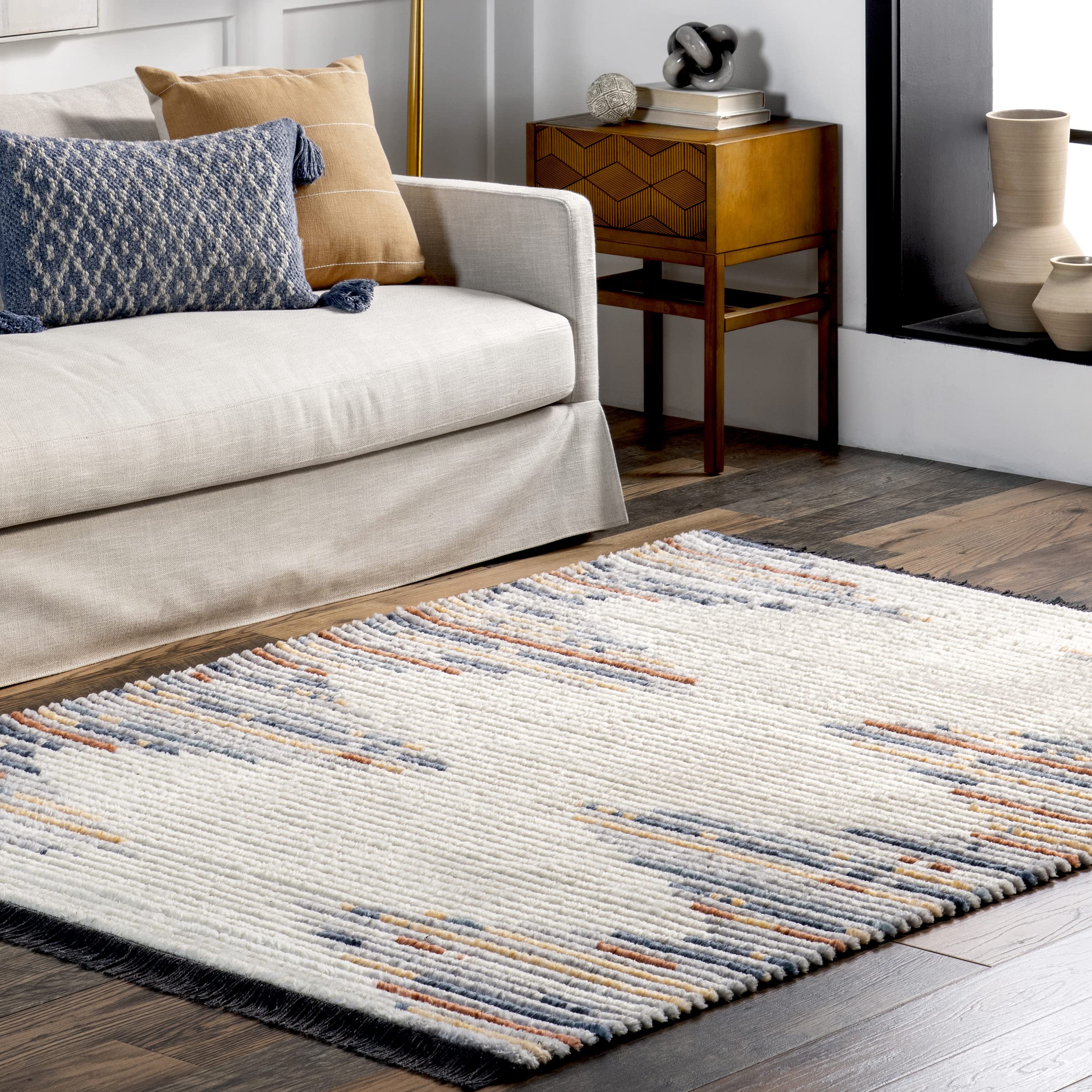 nuLOOM Morgan Contemporary Shag Fringe Area Rug, 8x10, Multi