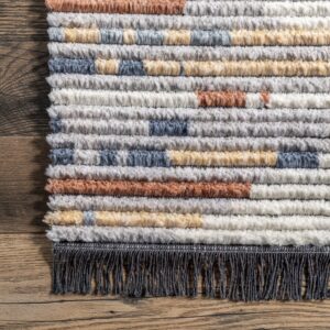 nuLOOM Morgan Contemporary Shag Fringe Area Rug, 8x10, Multi