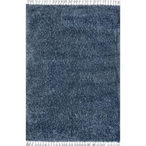 nuLOOM Neva Modern Tasseled Shag Area Rug, 7x9, Blue