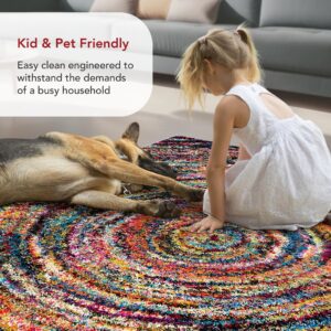 nuLOOM Ardelle Swirl Shaggy Area Rug, 7' 10" Square, Multi