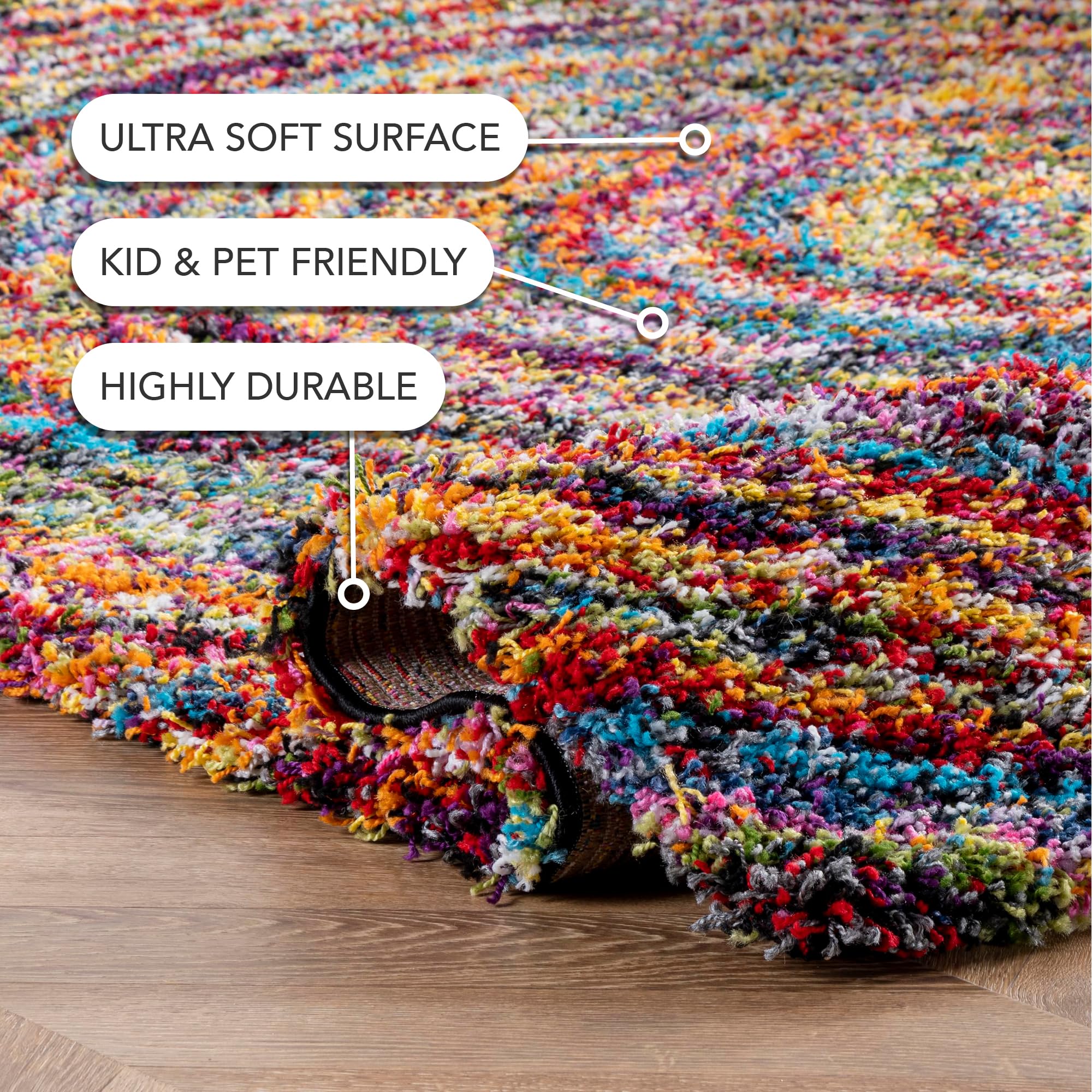 nuLOOM Ardelle Swirl Shaggy Area Rug, 7' 10" Square, Multi