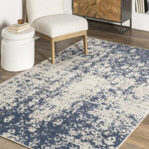 nuLOOM Deedra Modern Abstract Area Rug - 8x10 Area Rug Modern/Contemporary Blue/Ivory Rugs for Living Room Bedroom Dining Room Kitchen