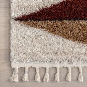 nuLOOM Kali Shaggy Diamond Tassel Clearance Area Rug, 5x8, Multi