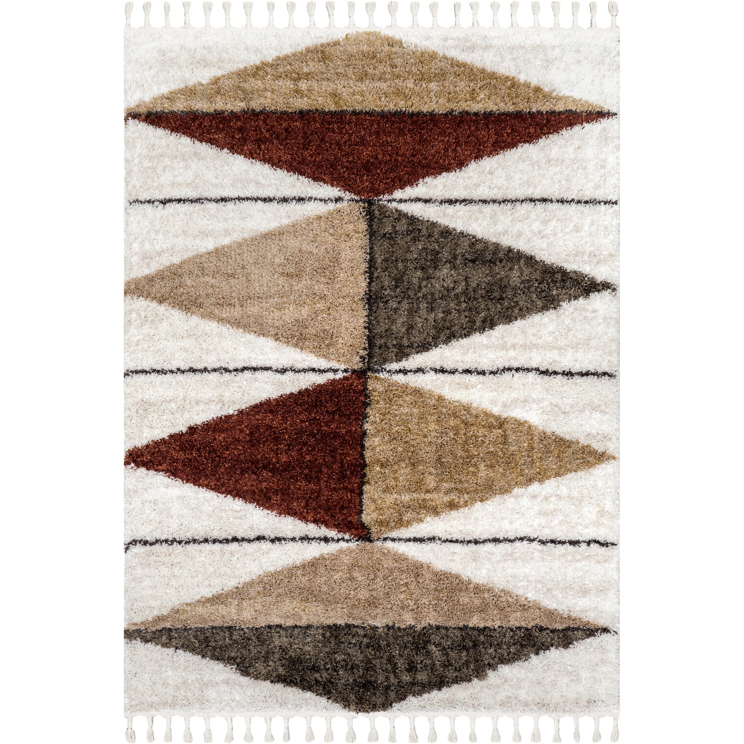 nuLOOM Kali Shaggy Diamond Tassel Clearance Area Rug, 5x8, Multi