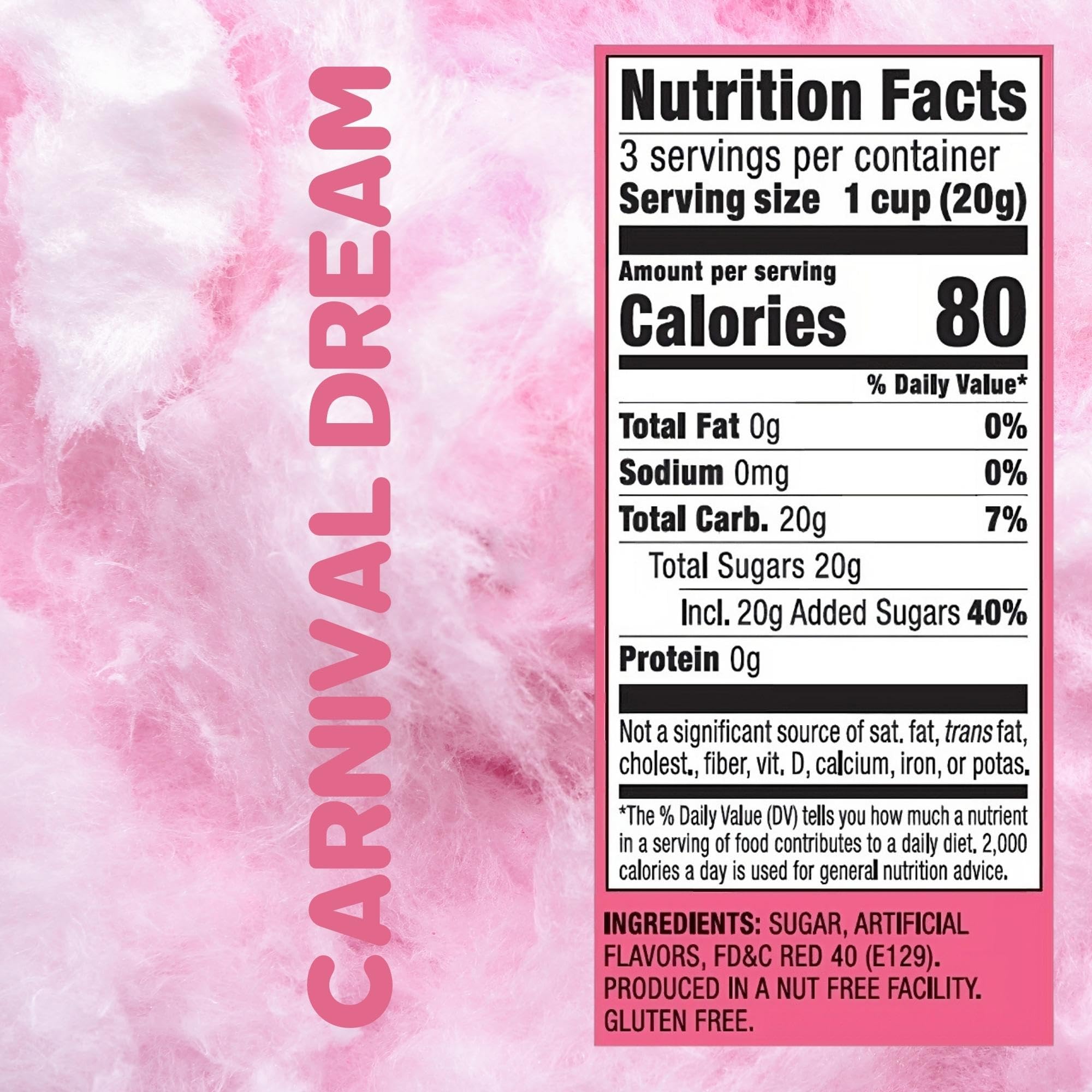 Snacktery Carnival Pink Cotton Candy - Let the Sweet Fun Begin with Cherry & Vanilla Flavored Individually Wrapped Cotton Candy - Pack of 3 Tubs