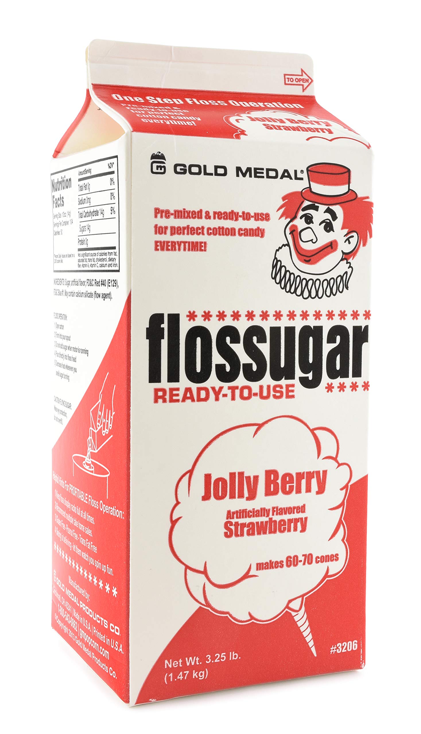 Gold Medal Mix & Match Cotton Candy Flossugar, 52 oz - 1/2 Gallon, 6 Pack