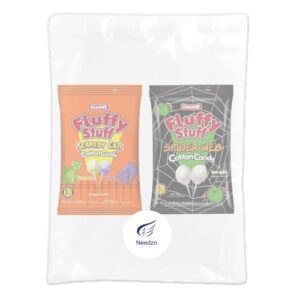 Halloween Cotton Candy, Assorted Fruit Flavored Candy, Goody Bag Fillers for Boys or Girls, 2.1 oz, 2 Pack