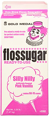 Gold Medal 3202 Pink Vanilla Flossugar, 1/2 Gallon Carton