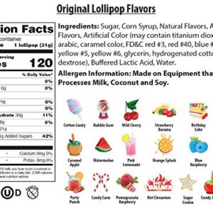 Original Gourmet Lollipops, Cotton Candy, 30 Count,Multicolor