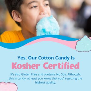 Lieber's Cotton Candy | 48 Pack of Light & Fluffy Vintage Candy | Blue & Red Carnival Birthday Party Favors Treats Supplies for Kids, Kosher | 0.8 Ounce Bags (48 Pack)