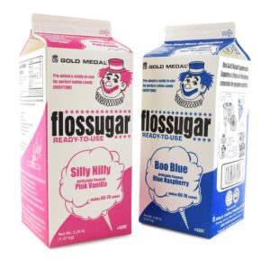 gold medal variety candy flossugar (blue raspberry and pink vanilla) , 52 oz - 1/2 gallon, 2 pack